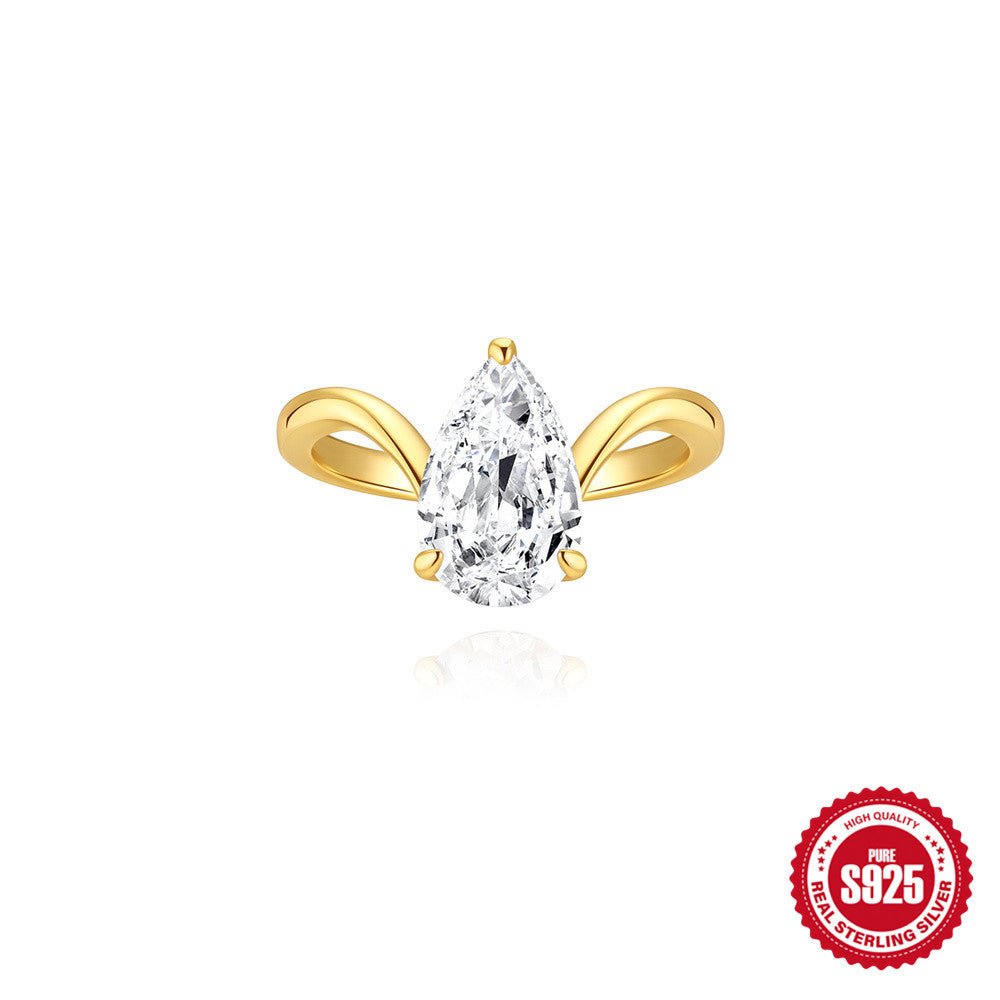 Geometric Line Zircon Engagement Ring – image 19