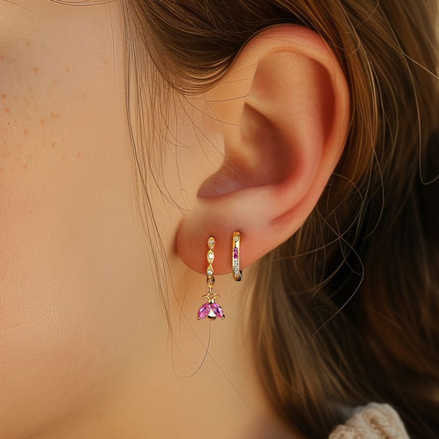Zircon Huggie Earrings – image 4