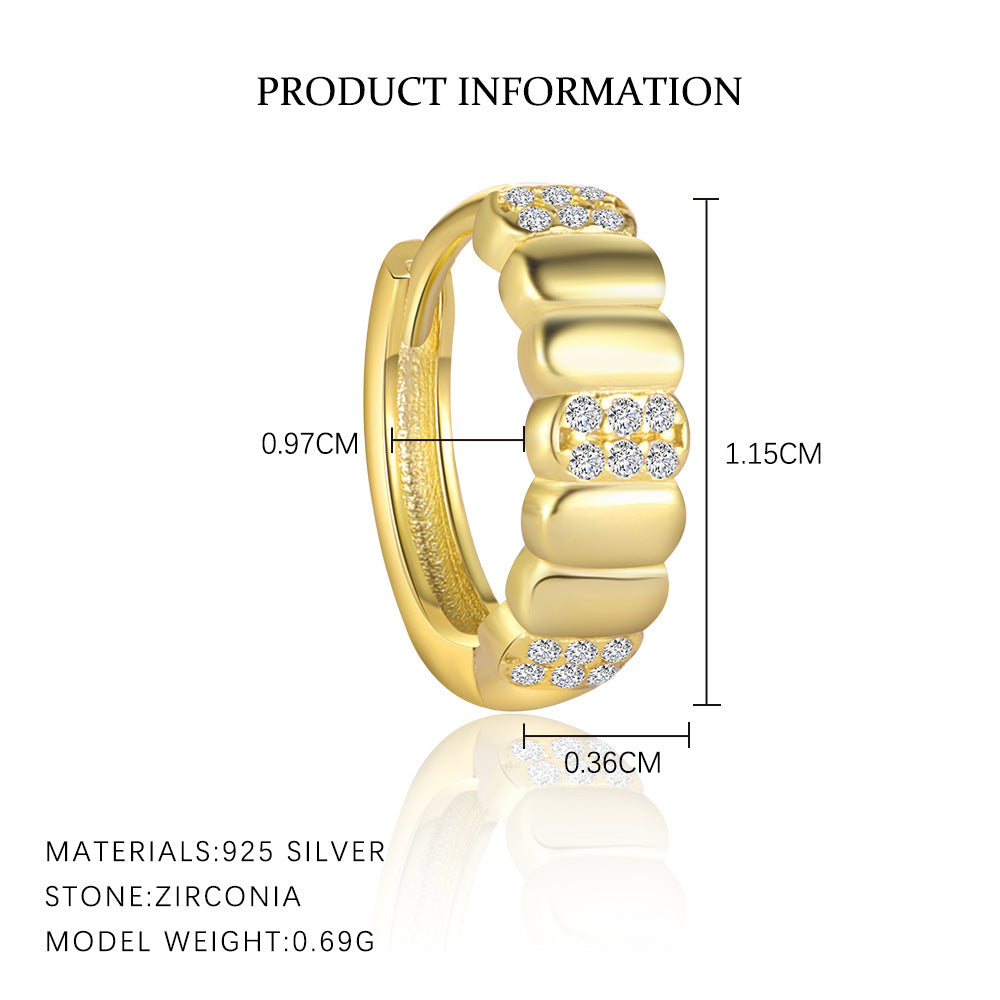 Zircon Huggie Earrings – image 7