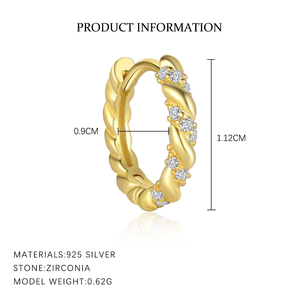 Zircon Huggie Earrings – image 8