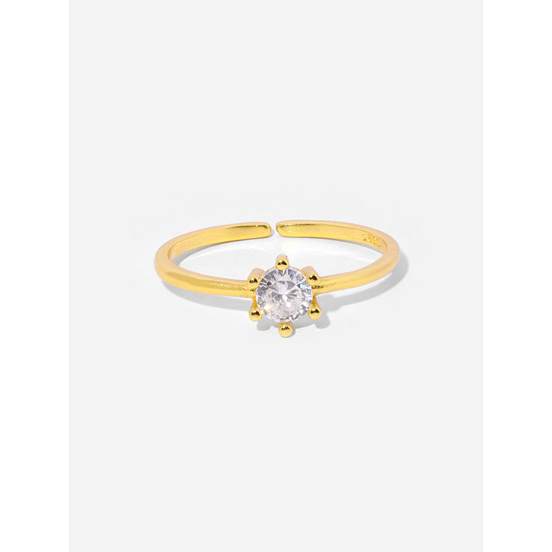 Zircon Open Ring – wholesale silver rings
