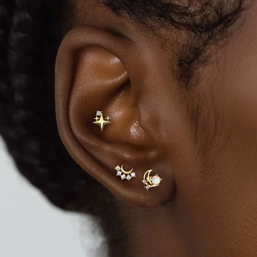 Zircon Round-Stud Earrings – stud earrings in bulk