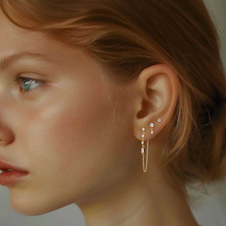 Zircon Stud Earrings YCE310 – image 4