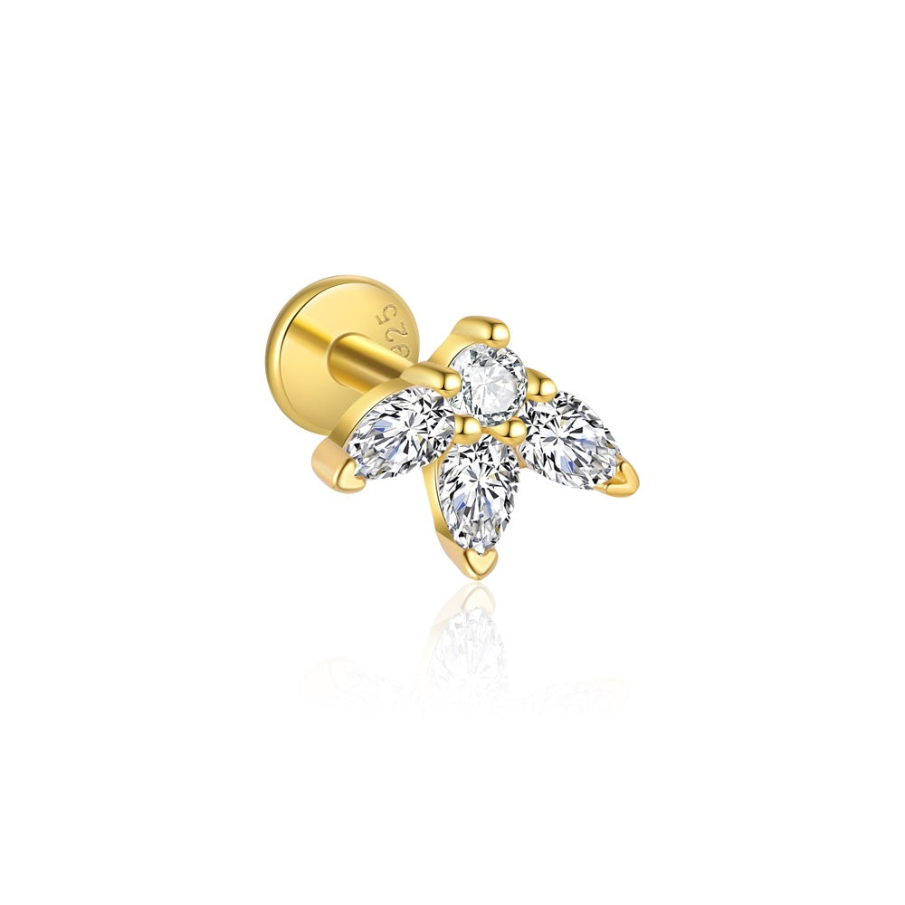 Floral Zircon Stud Earrings – stud earrings in bulk