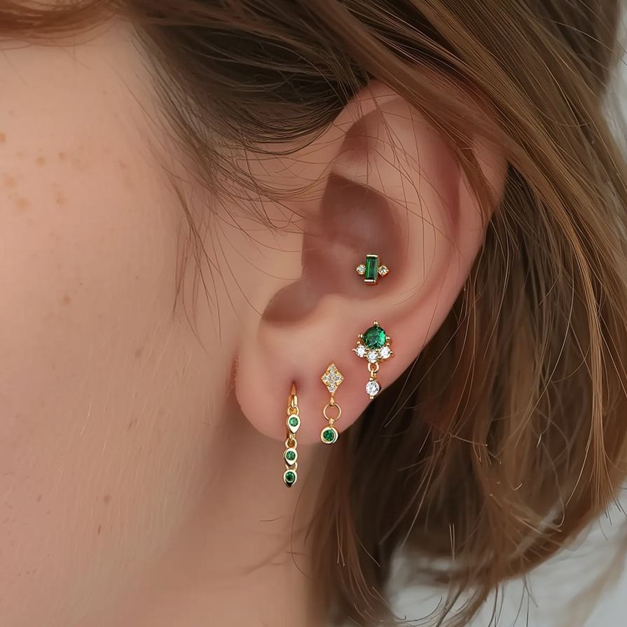 Celestial Zircon Stud Earrings – detail view 3