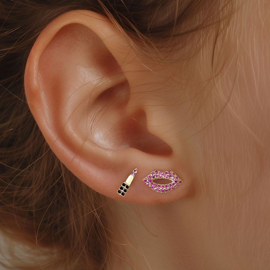 Zircon Stud Earrings YCE336 – detail view 3