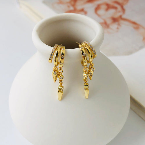 Slender Zircon Drop Stud Earrings – stud earrings in bulk