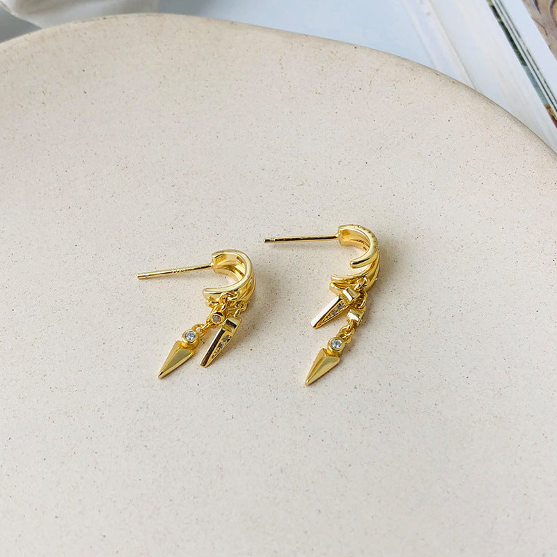 Slender Zircon Drop Stud Earrings – image 4