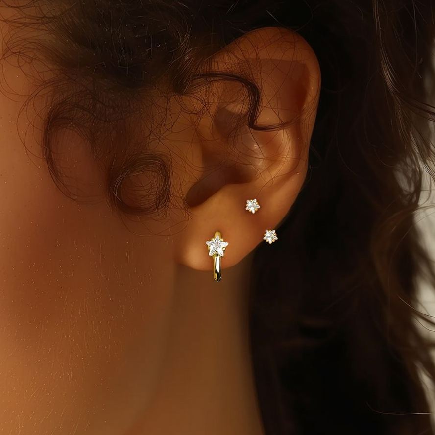 Zircon Stud Earrings YCE322 – detail view 3