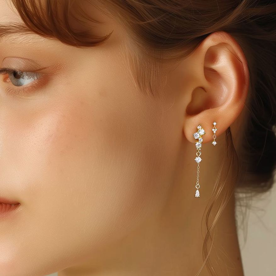 Zircon Stud Earrings YCE371 – image 4