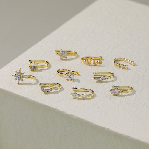 Zircon U-Shaped Ear Cuff – trendy earrings wholesale