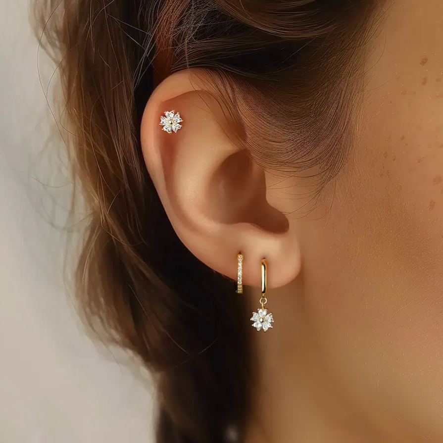 Zirconia Earrings Set YCE226 – detail view 3
